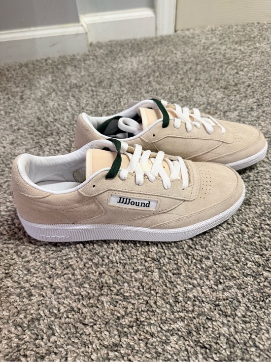 Reebok Shoes - Reebok JJJJound Club C85 Suede Tan Sneakers w/ extra Dark Green Laces NWT + Box